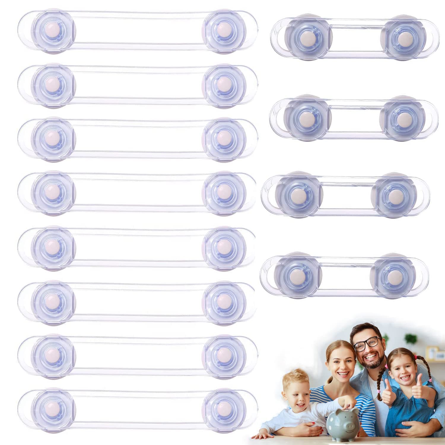 Set 12 Sisteme de Siguranta pentru Copii, din Plastic Transparent pentru Protectia Casei