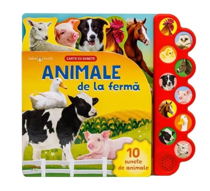 Carte cu sunete Bebe Invata Animale de la Ferma