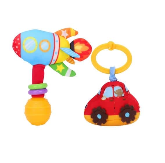 Set de 2 jucarii senzoriale Montessori pentru bebelusi, plus/plastic, multicolor, 0-9 luni