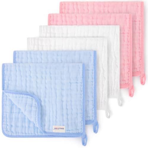 Set 6 Protectii Textile Anti Regurgitare din Bumbac 100% – Muselina 50x25 cm pentru Bebelusi