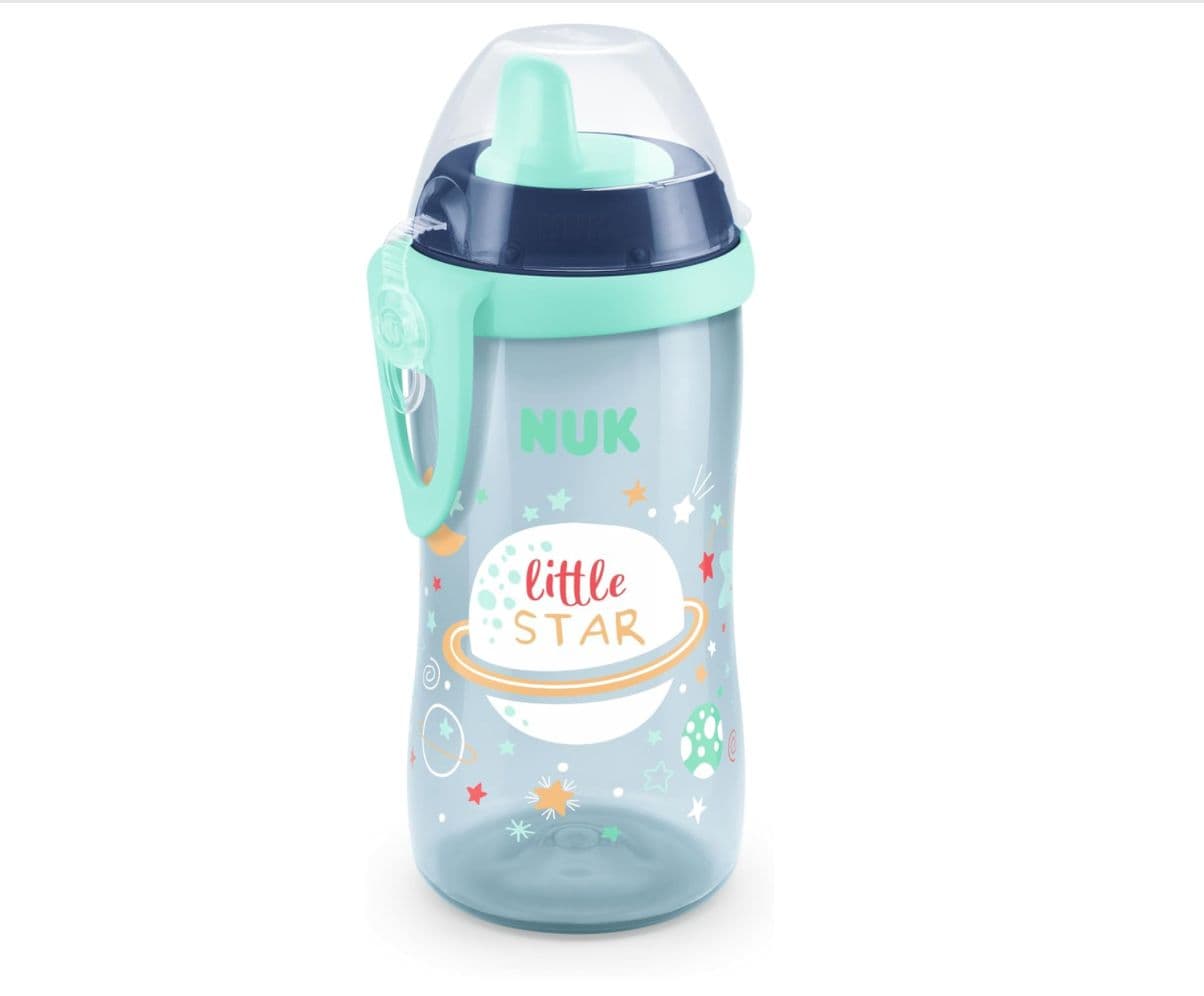 Cana NUK Kiddy Cup Night Little Star 300 ml, 12 luni+, albastru