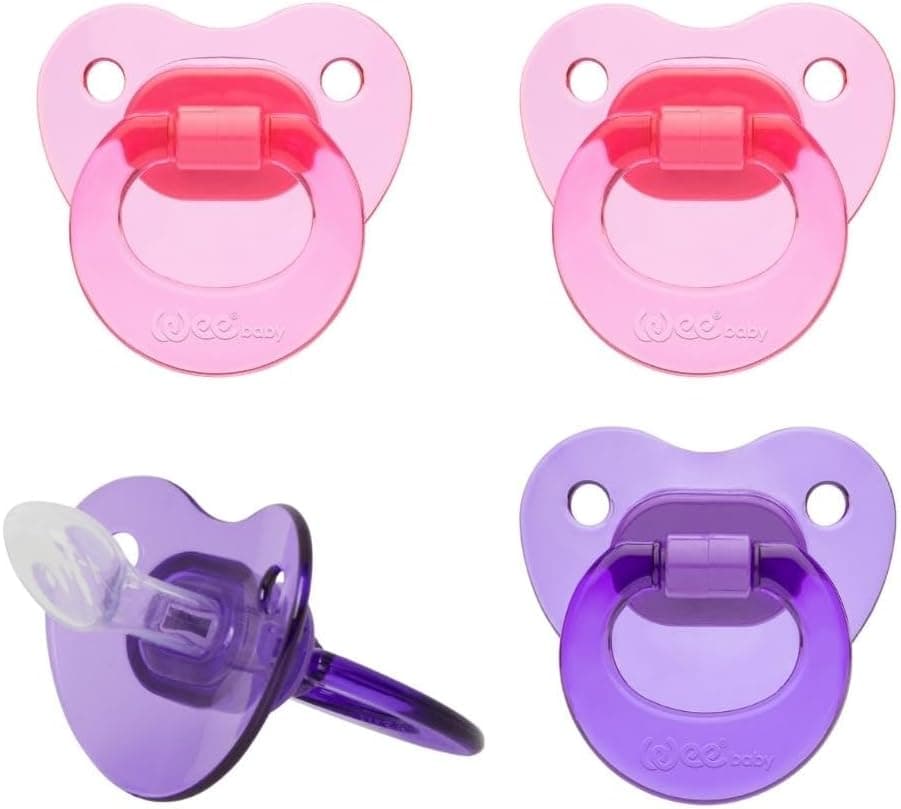 Suzete Wee Baby set 4 bucati, silicon ortodontic, BPA Free, 0-6 LUNI