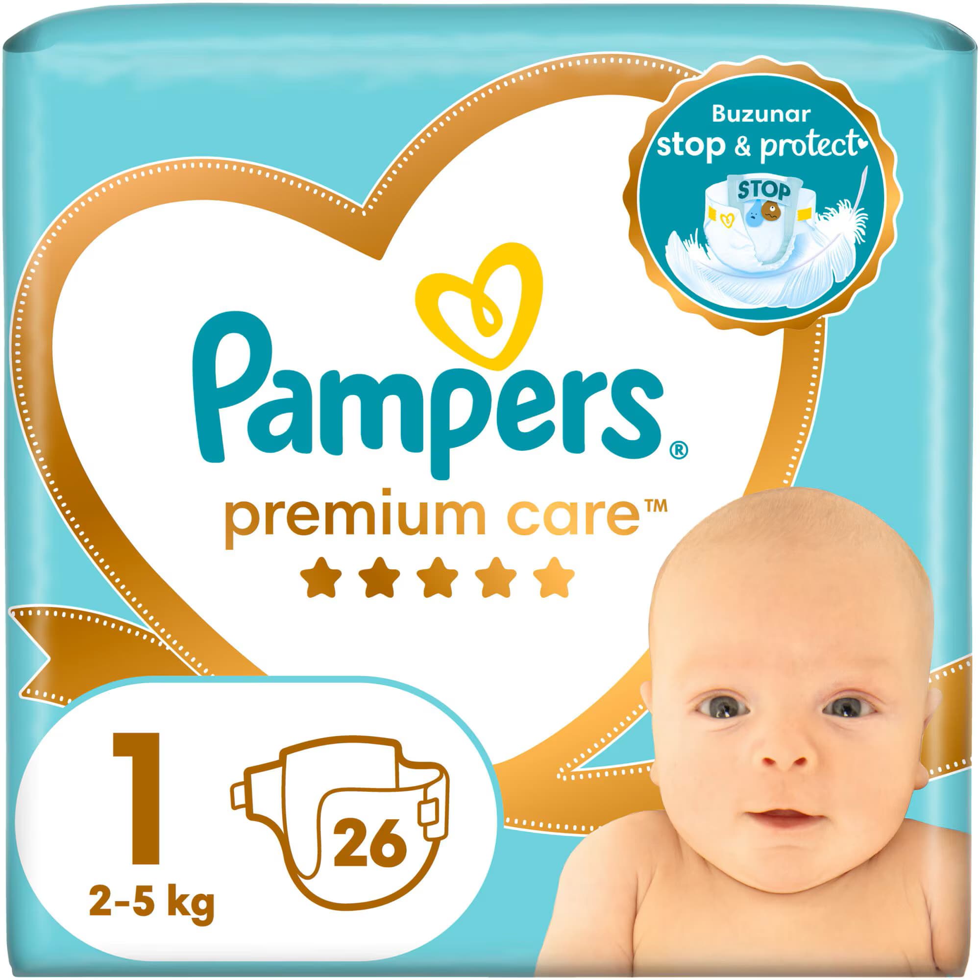 Scutece PAMPERS Premium Care Small Pack nr 1, Unisex, 2-5 kg, 26 buc